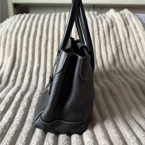 Dooney & Bourne Black Pebbled Grain Leather Satchel - Picture 3 of 13